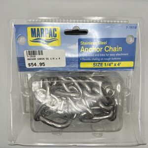 MARPAC STAINLESS STEEL ANCHOR CHAIN 1/4" X 4' -7-1510